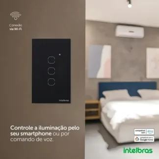 Interruptor Inteligente Touch 3 Ews 1003 Preto Intelbras