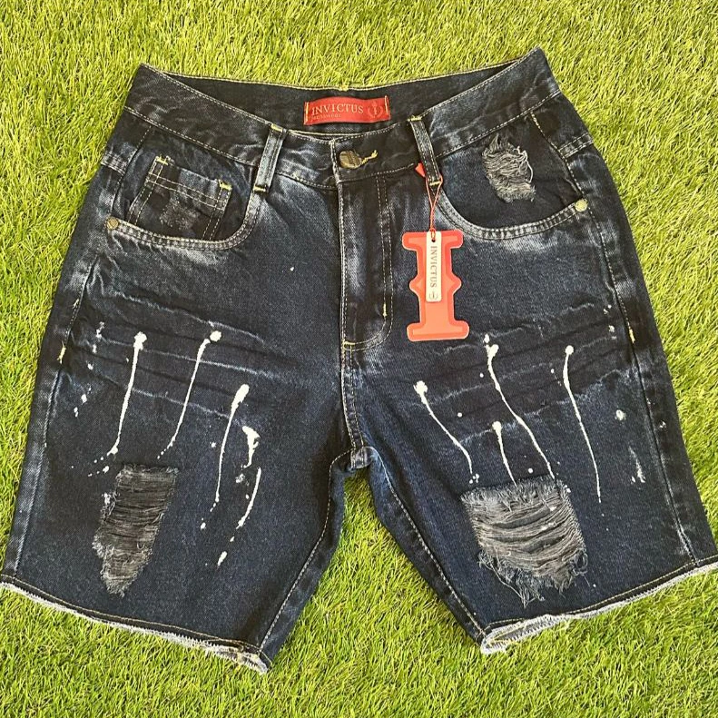 Bermuda Jeans Jogador Respingo Tint...