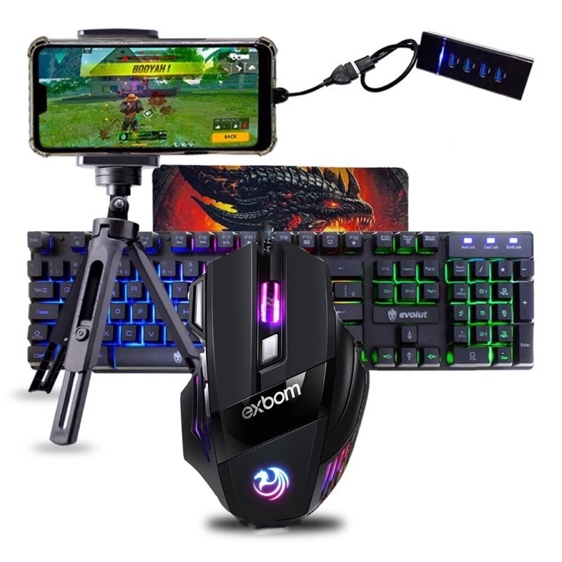 Kit Mobilador Gamer Completo RGB Pr...