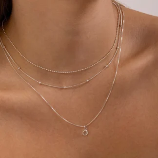 Colar Triplo Zirconia Ponto de Luz Feminino Ouro 18k