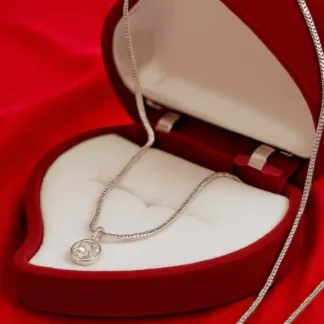 Colar Feminino Prata 925 Ponto de Luz Pedra Redonda 6mm