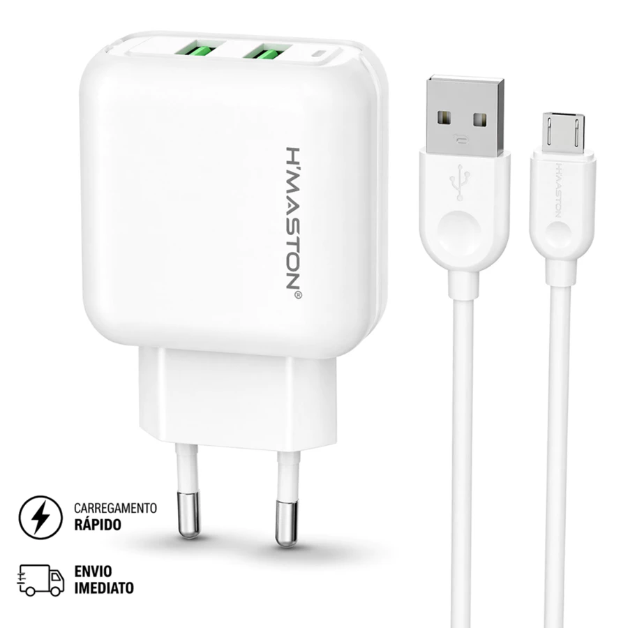 Carregador V8 5.1A Turbo 2 USB