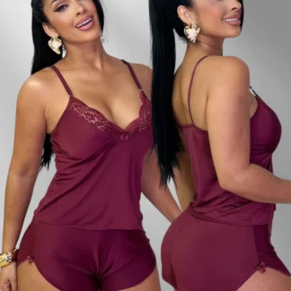 Baby Doll Malha Fria Com Renda