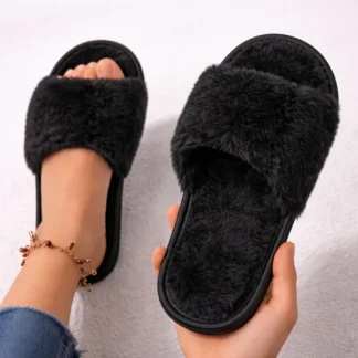Pantufa Feminina Pelucia Aberta Antiderrapante