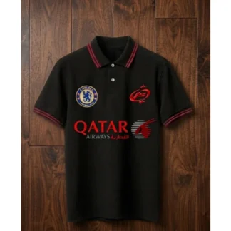 Camisa Polo Masculina C.H.E.L.S.E.A Detalhe Vermelho
