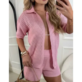Conjunto Saída de Praia Gola Polo Feminino