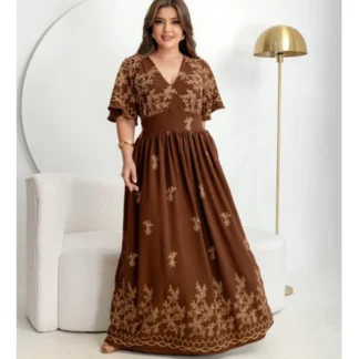 Vestido Longo Evangelico Duna Bordado