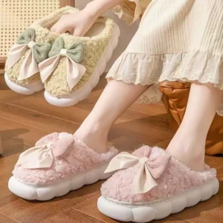 Pantufa Feminina Pelucia Laco Antiderrapante