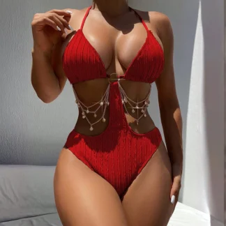Maiô Golden Feminino Luxuoso Boho Chic