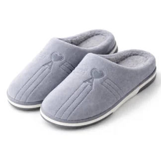 Pantufa Feminina Fechada Coracao Peluciada