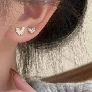 Conjunto Brincos Coracao Minimalista 3 Pecas