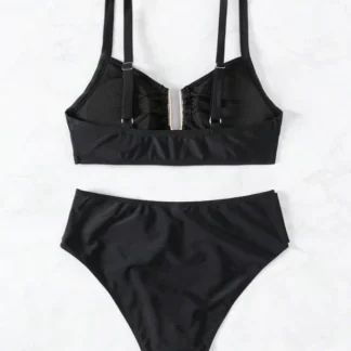Biquíni Preto Feminino Duas Peças
