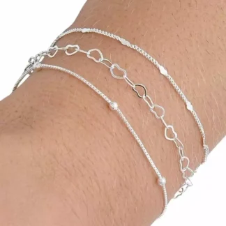 Conjunto de Pulseiras Empilhaveis Femininas 3 Pecas