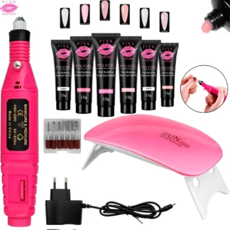 Kit Polygel Com Lixadeira De Unha E Cabine Sun