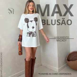 Blusao Feminino Max Oversized Mickey 100 Algodao