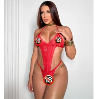 Body Lingerie em Renda com Abertura