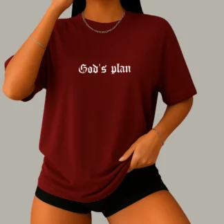 Camiseta Oversized Streetwear Gods Plan 100 Algodao