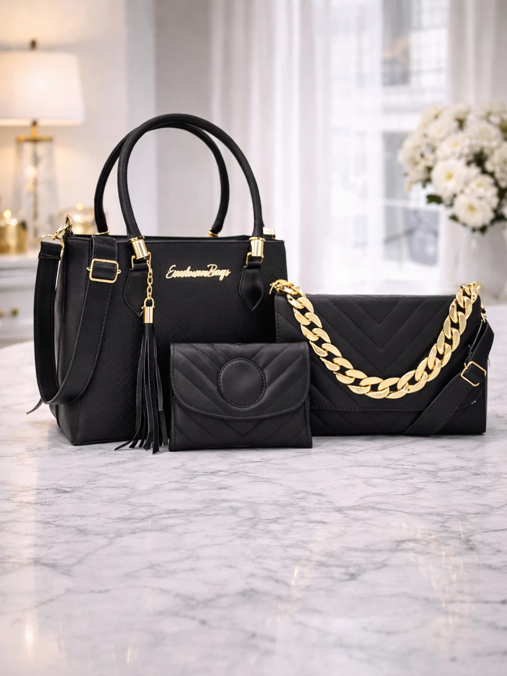 Kit 3 Bolsas Femininas Tote Tiracol...