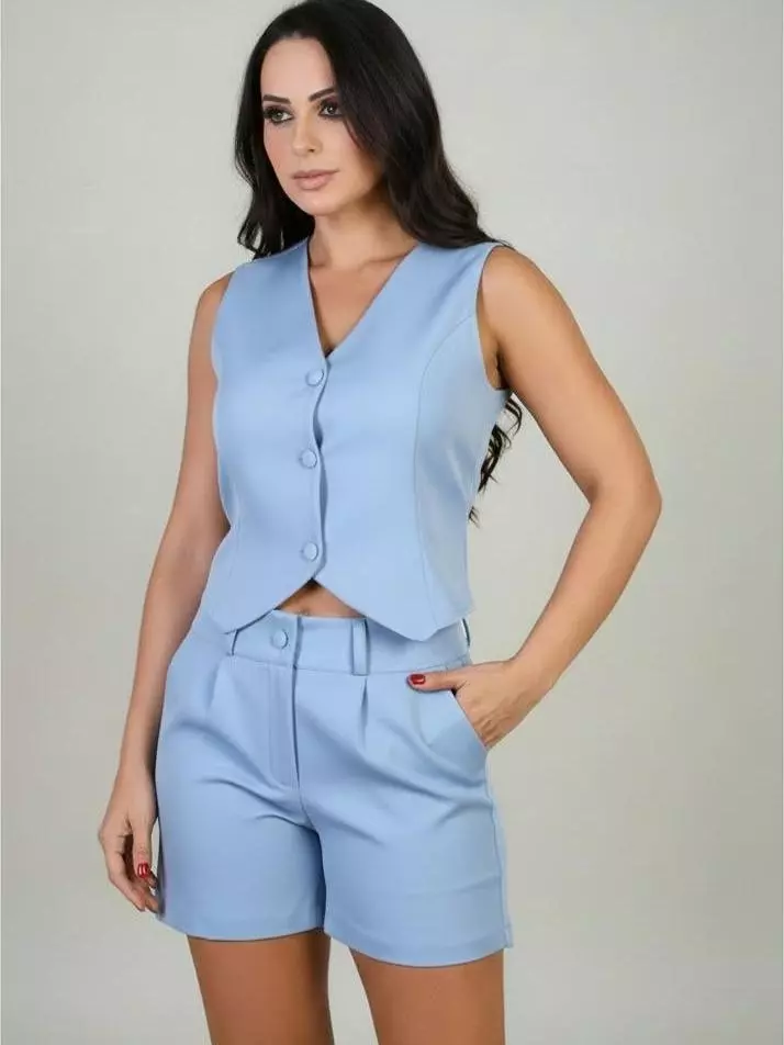 Conjunto Feminino Colete e Shorts A...