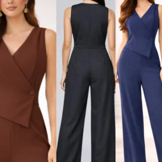 Macacao Feminino Longo Pantalona Elegante