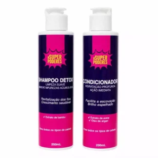 Kit Shampoo Detox e Condicionador Super Poderes 200ml