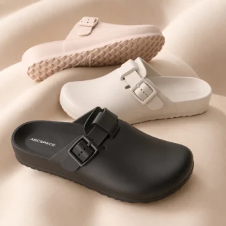 Sandalia Feminina Fechada EVA Leve Bico Redondo Fivela Confortavel
