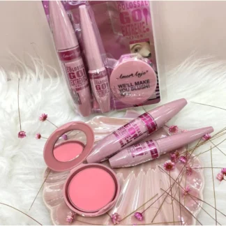 Kit 4 em 1 Rimel Delineador Blush e Espelho
