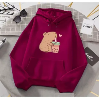 Moletom Feminino Capivara Milk Com Capuz Premium