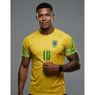 Camisa Brasil Masculina Dry Fit com Protecao UV