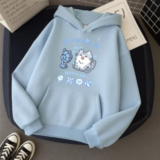 Moletom Canguru Com Capuz Gato Ventilador