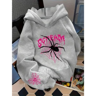 Casaco Moletom Aranha Feminino Streetwear Oversized