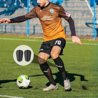 Caneleira Mini Futebol Protecao Leve Preto XS