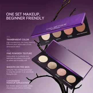 Paleta de Sombras Quatro Cores Mate e Brilho METYSUR