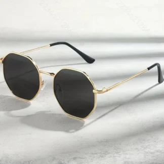 Kit 3 Oculos De Sol Hexagonais Retro Metal Unissex