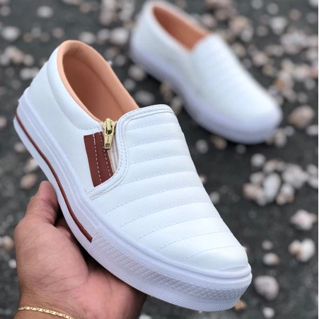 Tenis Slip On Feminino com Ziper Ca...